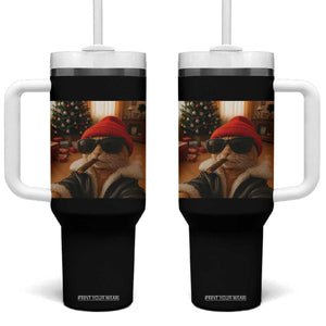 Funny Gangster Cats Christmas Tumbler With Handle Smoking Kitten Meme - Print Your Wear