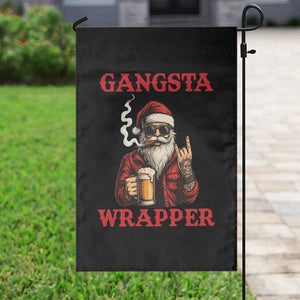 Funny Santa Drinking Beer Christmas Garden Flag Gangster Rock On Hand Xmas TS14 Print Your Wear