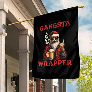 Funny Santa Drinking Beer Christmas Garden Flag Gangster Rock On Hand Xmas TS14 Print Your Wear