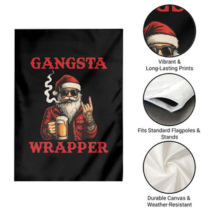 Funny Santa Drinking Beer Christmas Garden Flag Gangster Rock On Hand Xmas TS14 Print Your Wear