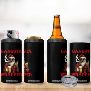 Funny Santa Drinking Beer Christmas 4 in 1 Can Cooler Tumbler Gangster Rock On Hand Xmas TS14 Print Your Wear