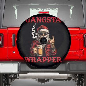 Funny Santa Drinking Beer Christmas Spare Tire Cover Gangster Rock On Hand Xmas TS14 Black Print Your Wear