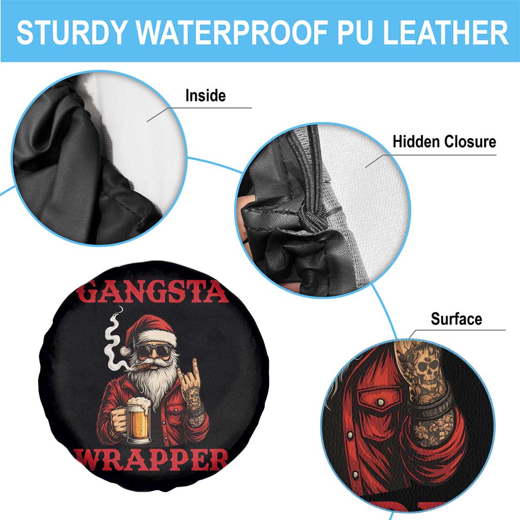 Funny Santa Drinking Beer Christmas Spare Tire Cover Gangster Rock On Hand Xmas TS14 Print Your Wear