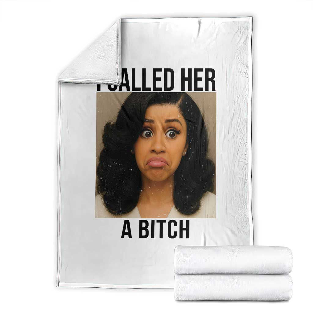 Funny Doll Face Meme Throw Blanket I Called Her A Bitch TS14 White Print Your Wear