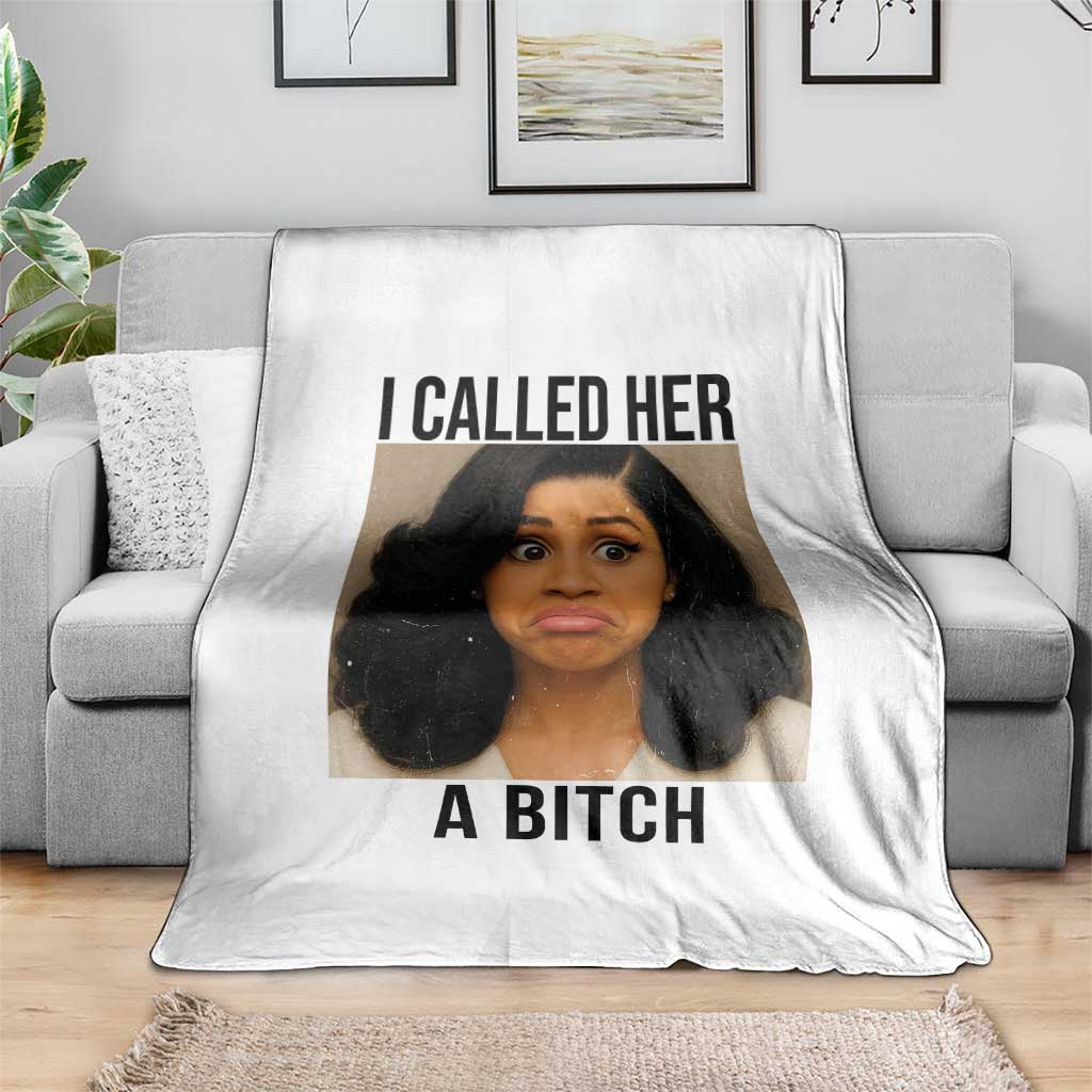 Funny Doll Face Meme Throw Blanket I Called Her A Bitch TS14 Print Your Wear