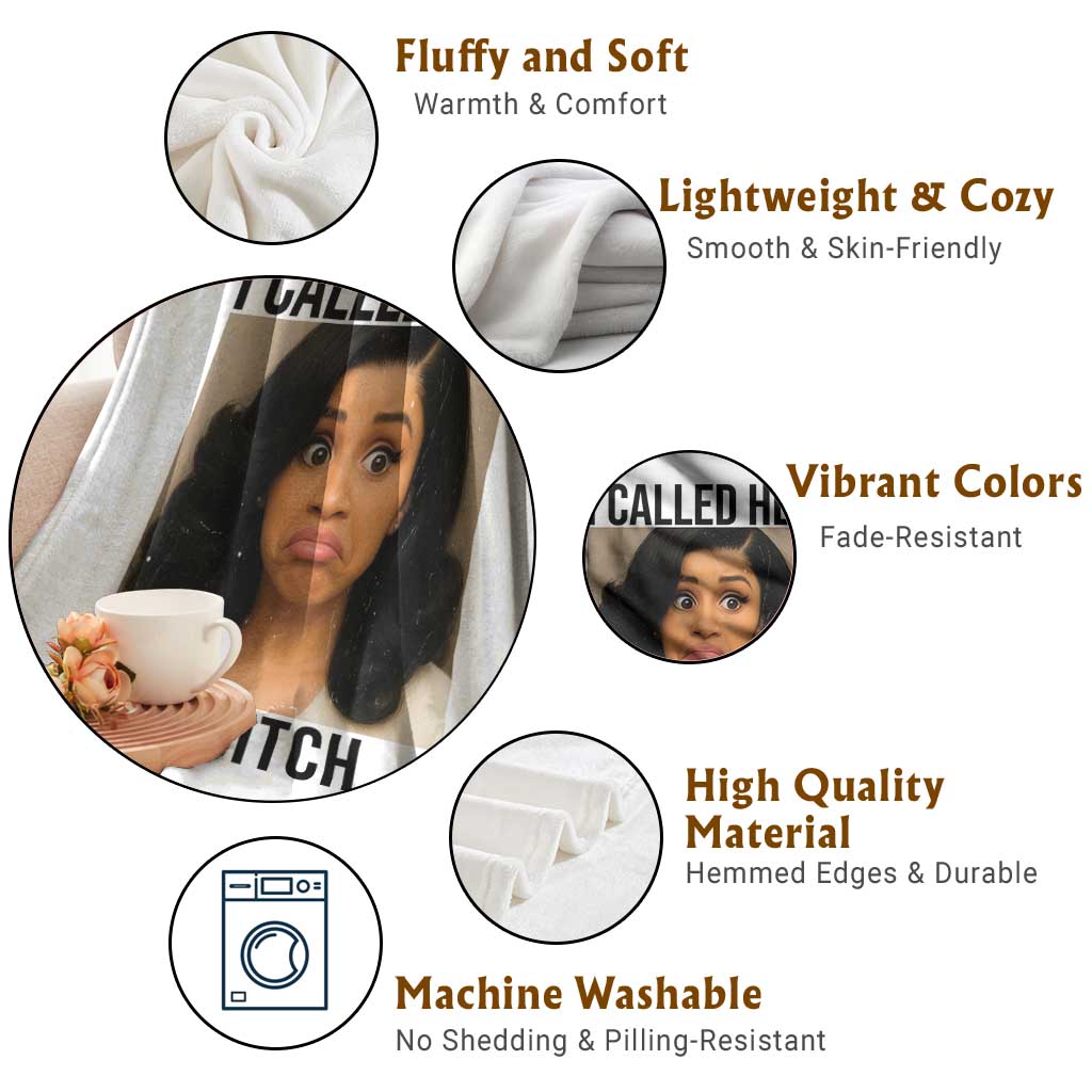 Funny Doll Face Meme Throw Blanket I Called Her A Bitch TS14 Print Your Wear