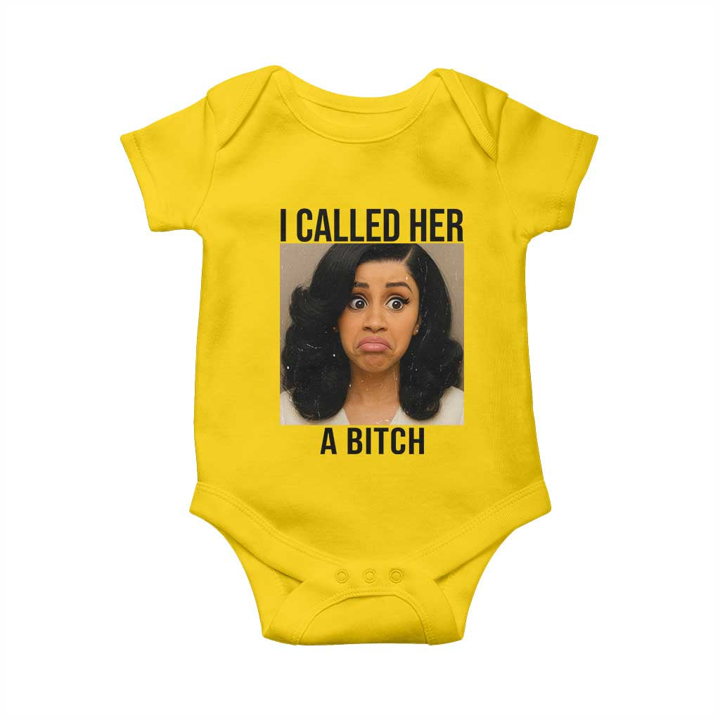 Funny Doll Face Meme Baby Onesie I Called Her A Bitch TS14 Daisy Print Your Wear