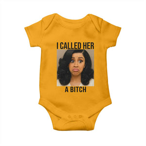 Funny Doll Face Meme Baby Onesie I Called Her A Bitch TS14 Gold Print Your Wear