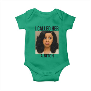 Funny Doll Face Meme Baby Onesie I Called Her A Bitch TS14 Irish Green Print Your Wear