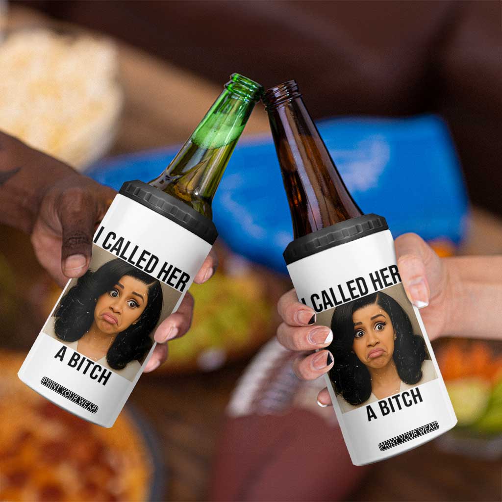 Funny Doll Face Meme 4 in 1 Can Cooler Tumbler I Called Her A Bitch TS14 Print Your Wear