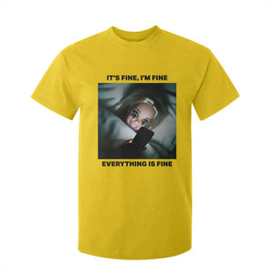Funny Distressed Doll Face Meme T Shirt For Kid It Is Fine I Am Fine Everything Is Fine TS14 Daisy Print Your Wear