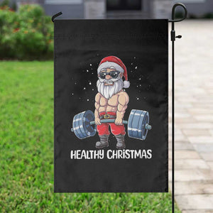 Funny Santa Gym Xmas Garden Flag Healthy Christmas TS14 Print Your Wear