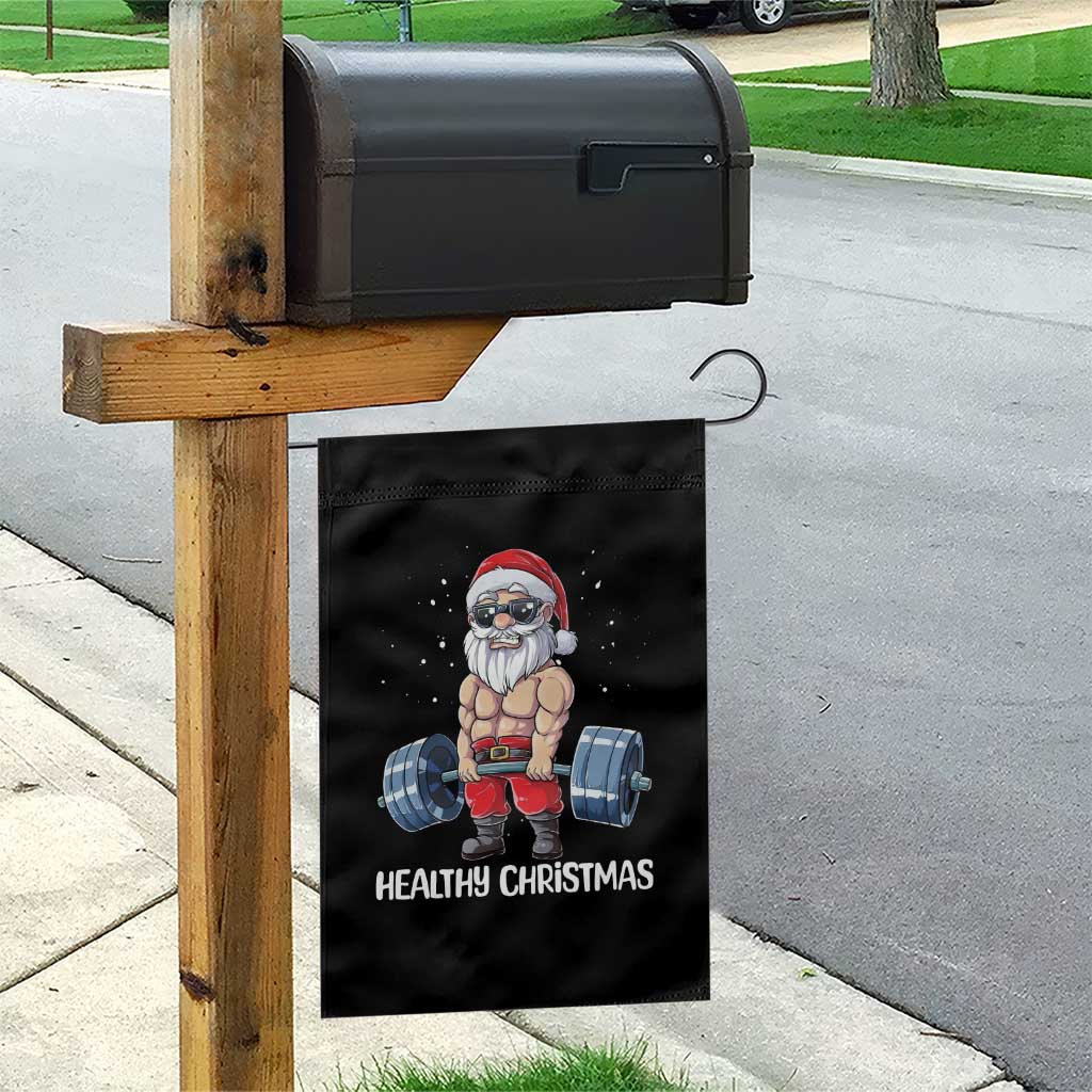 Funny Santa Gym Xmas Garden Flag Healthy Christmas TS14 Print Your Wear