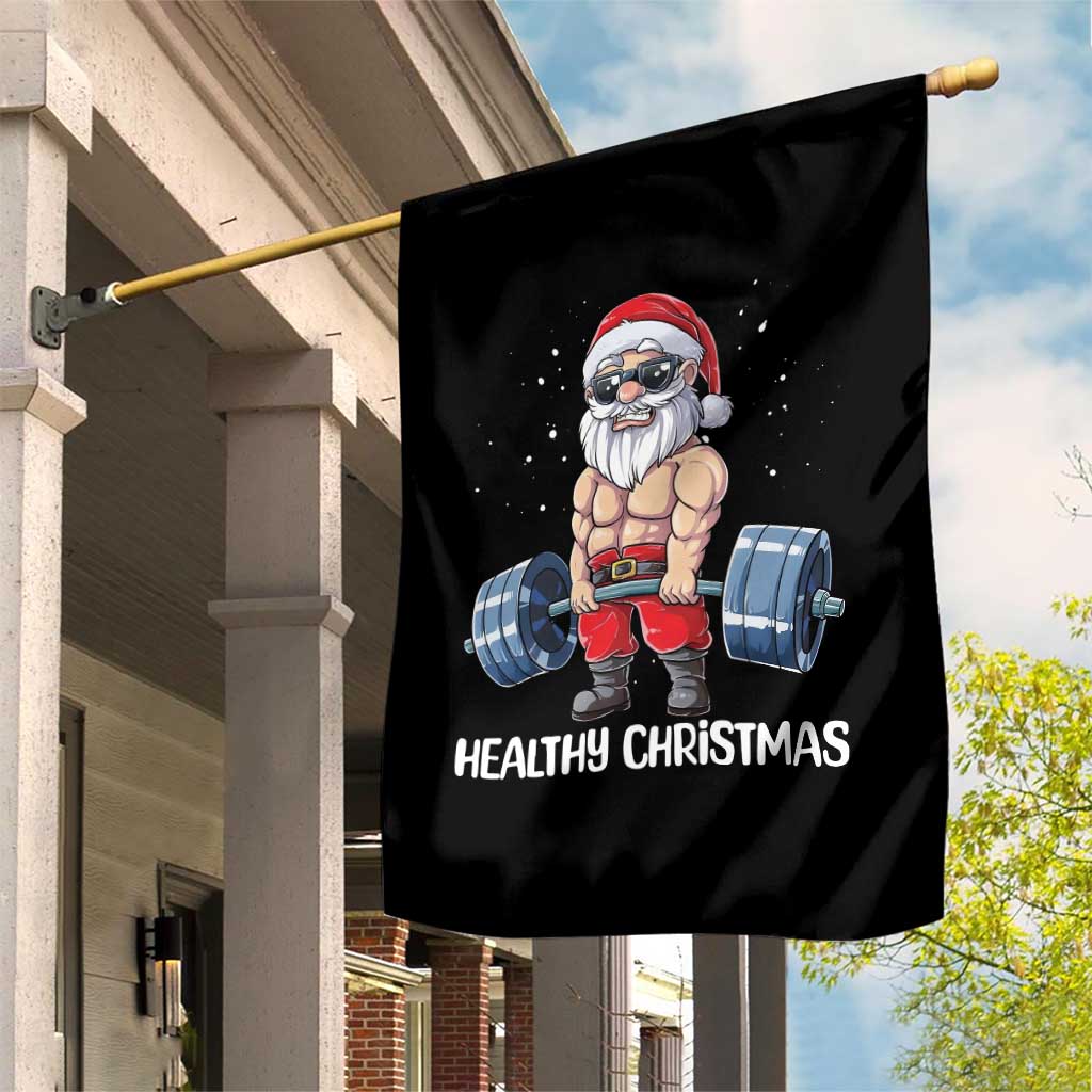Funny Santa Gym Xmas Garden Flag Healthy Christmas TS14 Print Your Wear