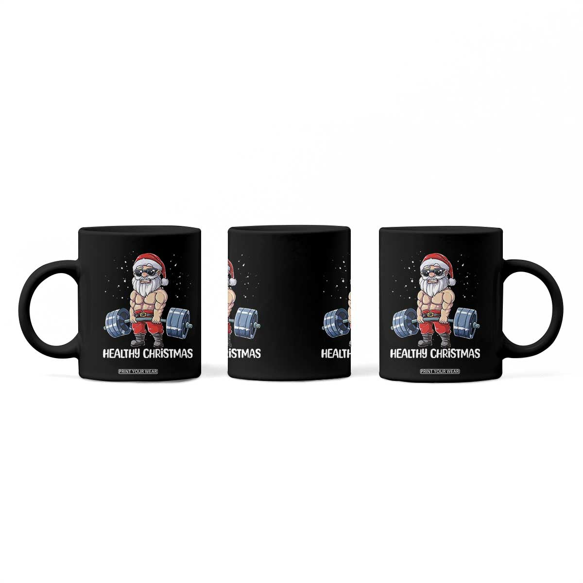 Funny Santa Gym Xmas Coffee Mug Healthy Christmas TS14 Print Your Wear