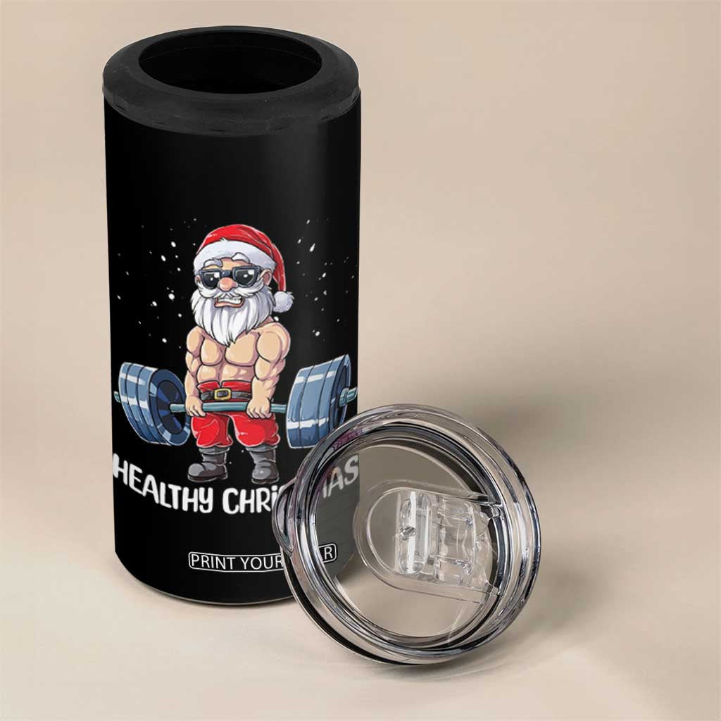 Funny Santa Gym Xmas 4 in 1 Can Cooler Tumbler Healthy Christmas TS14 Print Your Wear