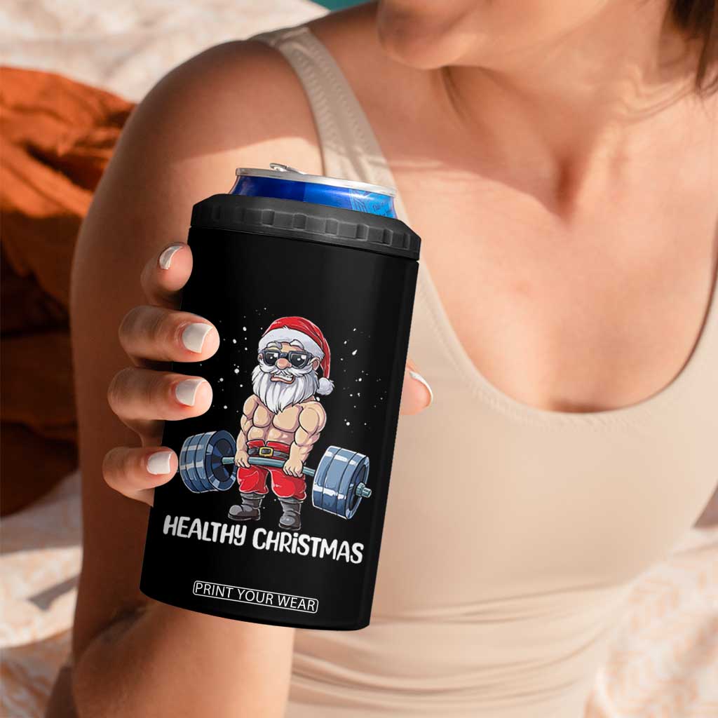 Funny Santa Gym Xmas 4 in 1 Can Cooler Tumbler Healthy Christmas TS14 Print Your Wear