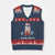 Funny Santa Gym Xmas V-Neck Knit Sweater Vest Healthy Xmas TS14 Navy Red Print Your Wear