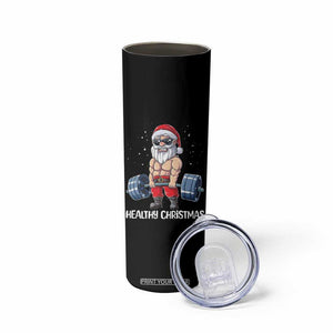 Funny Santa Gym Xmas Skinny Tumbler Healthy Christmas TS14 Print Your Wear