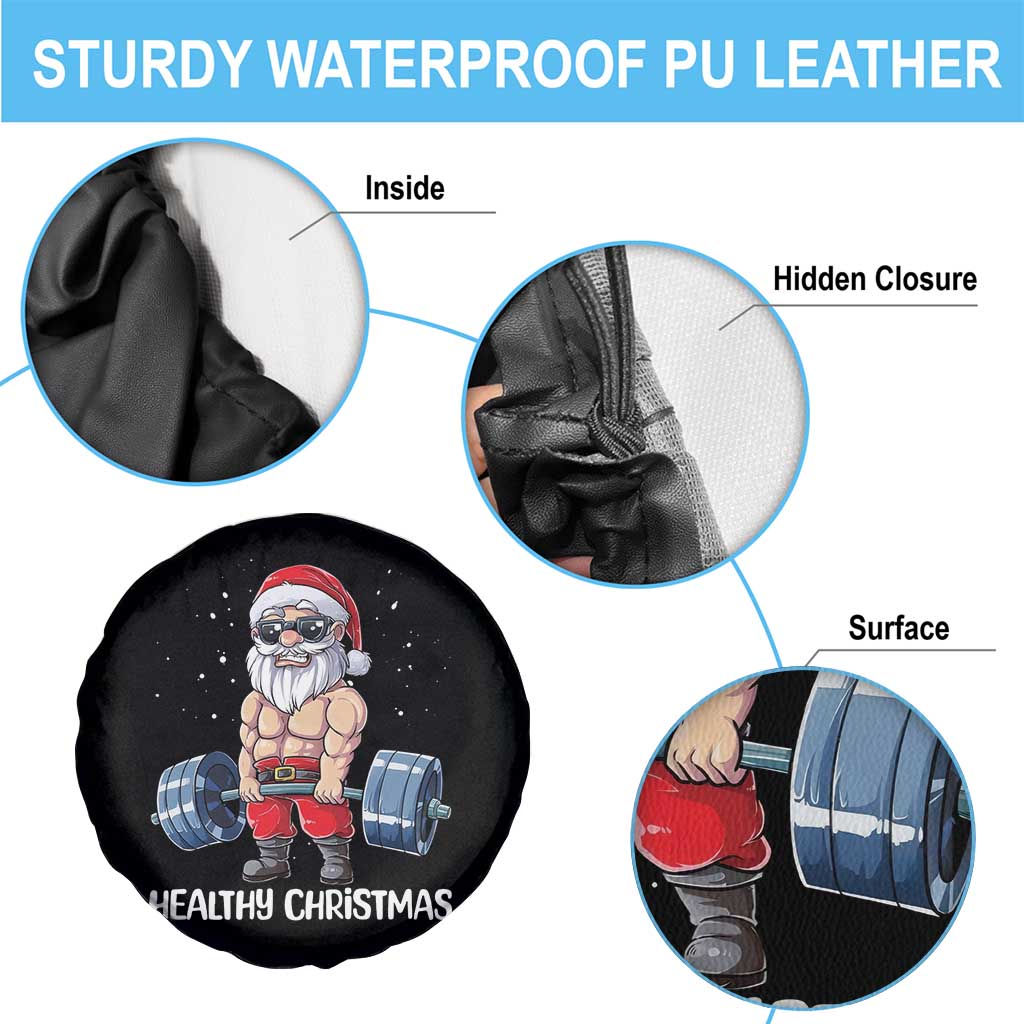 Funny Santa Gym Xmas Spare Tire Cover Healthy Christmas TS14 Print Your Wear