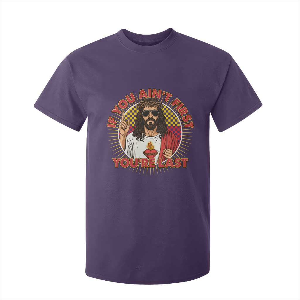 Funny Jesus Racing T Shirt For Kid If You Are Not First You Are Last TS14 Purple Print Your Wear