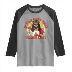 Funny Jesus Racing Raglan Shirt If You Are Not First You Are Last TS14 Sport Gray Black Print Your Wear