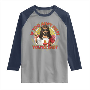 Funny Jesus Racing Raglan Shirt If You Are Not First You Are Last TS14 Sport Gray Navy Print Your Wear