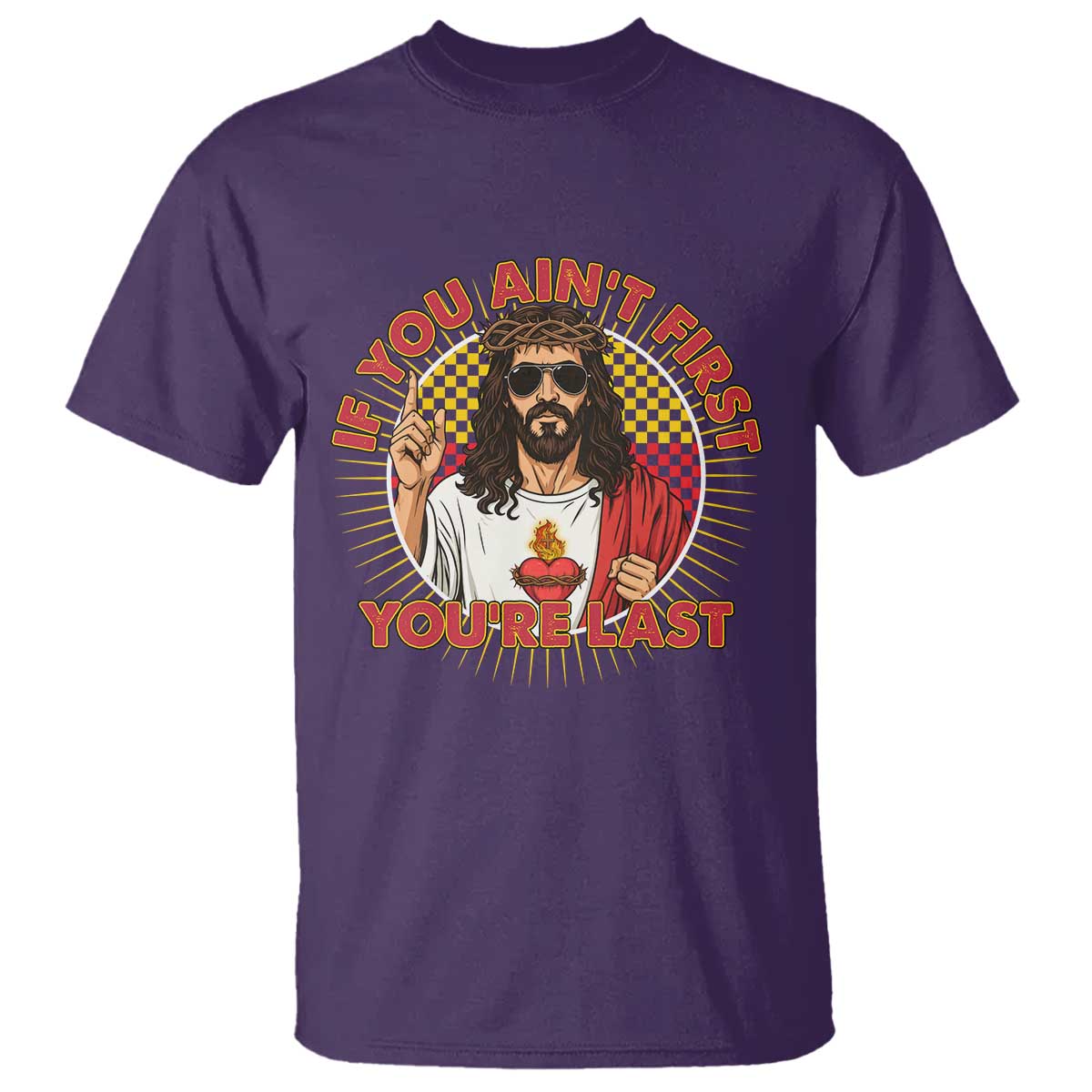 Funny Jesus Racing T Shirt If You Are Not First You Are Last TS14 Purple Print Your Wear