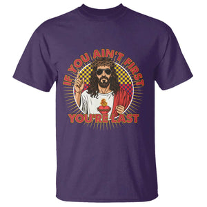 Funny Jesus Racing T Shirt If You Are Not First You Are Last TS14 Purple Print Your Wear