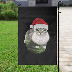 Watermelon Cat Christmas Garden Flag Funny Silly Kitten Meme TS14 Print Your Wear