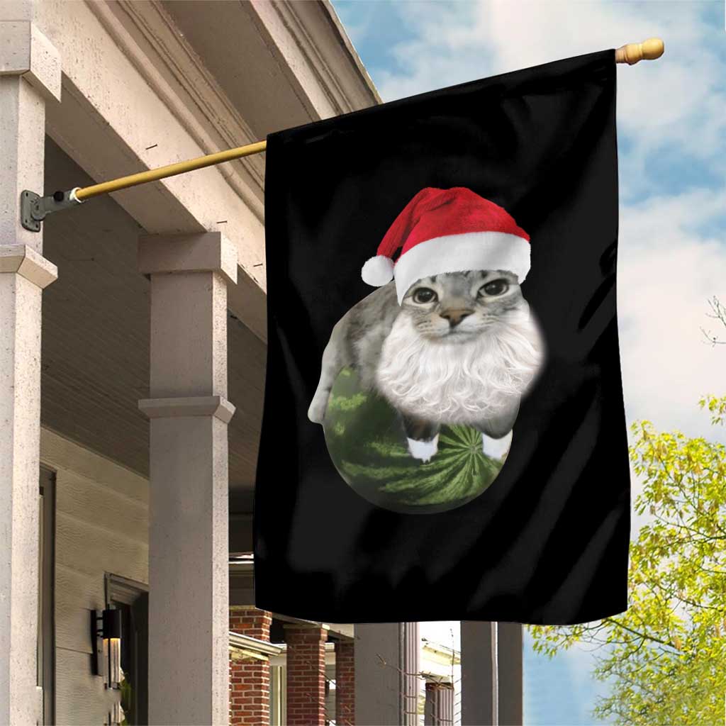 Watermelon Cat Christmas Garden Flag Funny Silly Kitten Meme TS14 Print Your Wear
