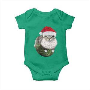 Watermelon Cat Christmas Baby Onesie Funny Silly Kitten Meme - Print Your Wear
