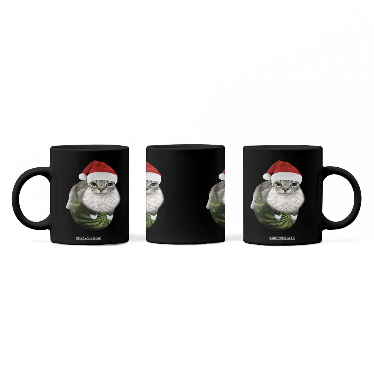 Watermelon Cat Christmas Coffee Mug Funny Silly Kitten Meme TS14 Print Your Wear