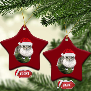 Watermelon Cat Xmas Ceramic Ornament Funny Silly Kitten Meme TS14 Print Your Wear