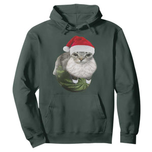 Watermelon Cat Christmas Hoodie Funny Silly Kitten Meme TS14 Dark Forest Green Print Your Wear