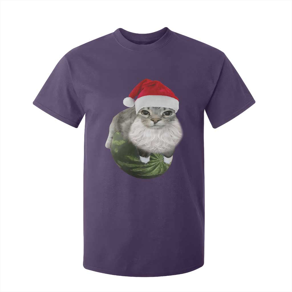 Watermelon Cat Christmas T Shirt For Kid Funny Silly Kitten Meme TS14 Purple Print Your Wear