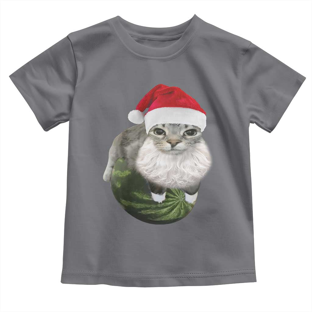 Watermelon Cat Christmas Toddler T Shirt Funny Silly Kitten Meme TS14 Charcoal Print Your Wear