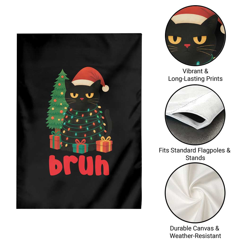 Funny Cat Bruh Christmas Garden Flag Silly Meme Kitty Xmas TS14 Print Your Wear