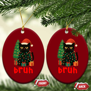 Funny Cat Bruh Xmas Ceramic Ornament Silly Meme Kitty Xmas TS14 Print Your Wear