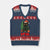 Funny Cat Bruh Xmas V-Neck Knit Sweater Vest Silly Meme Kitty Xmas TS14 Navy Red Print Your Wear