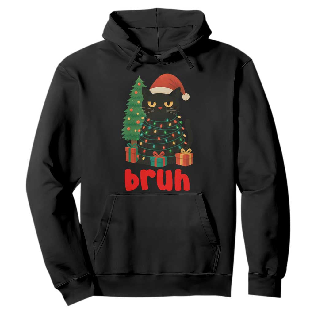 Funny Cat Bruh Christmas Hoodie Silly Meme Kitty Xmas - Print Your Wear