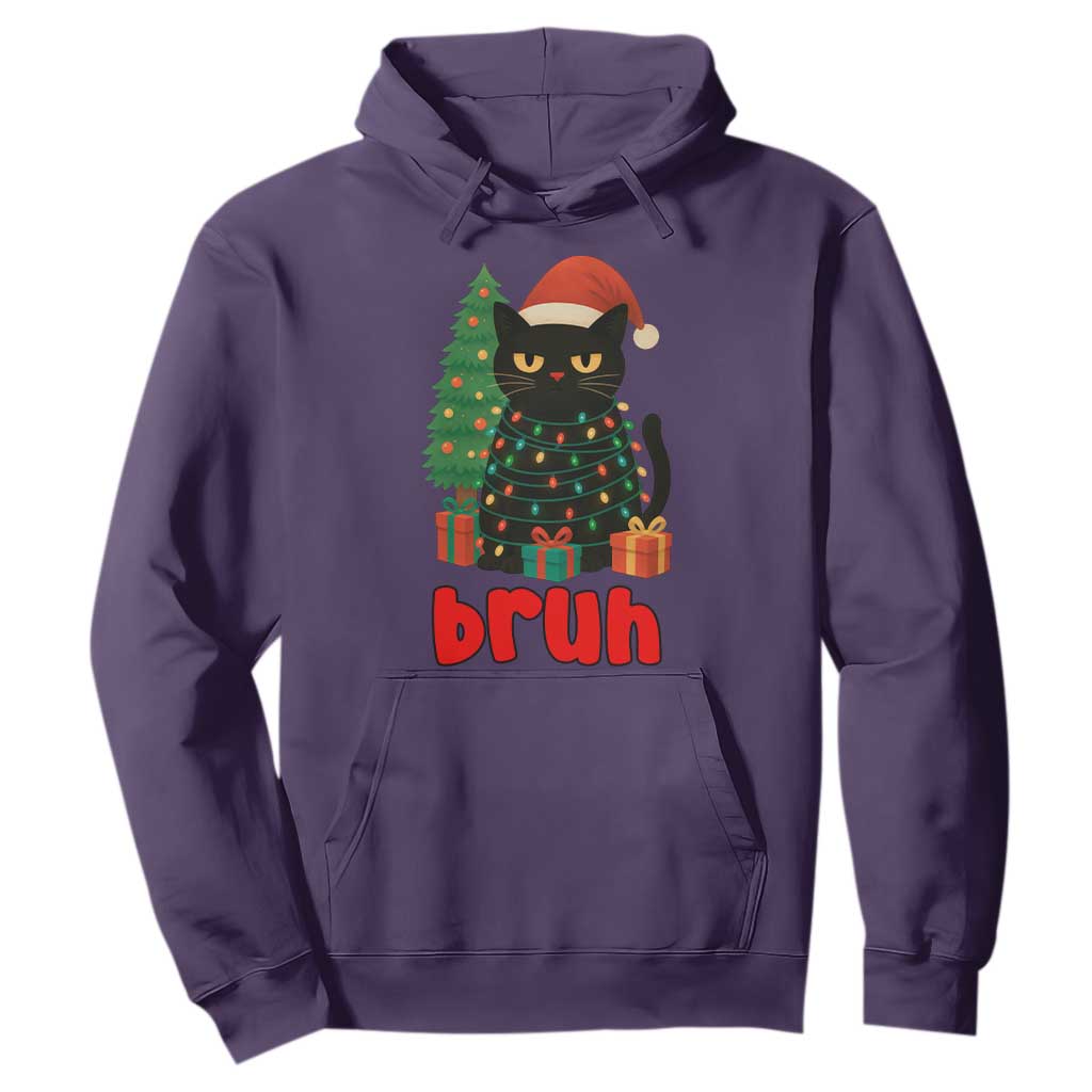 Funny Cat Bruh Christmas Hoodie Silly Meme Kitty Xmas TS14 Purple Print Your Wear