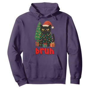Funny Cat Bruh Christmas Hoodie Silly Meme Kitty Xmas TS14 Purple Print Your Wear