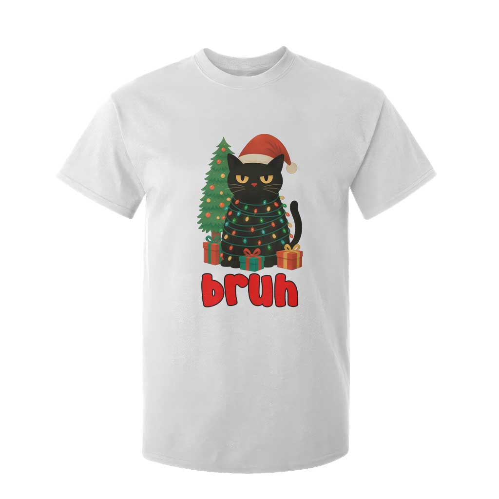 Funny Cat Bruh Christmas T Shirt For Kid Silly Meme Kitty Xmas TS14 White Print Your Wear