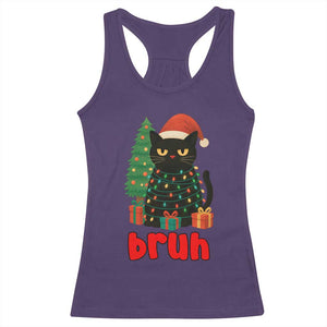 Funny Cat Bruh Christmas Racerback Tank Top Silly Meme Kitty Xmas - Print Your Wear