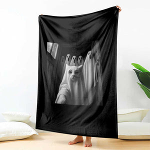 Funny Ghost Cat Halloween Meme Throw Blanket TS14 Print Your Wear