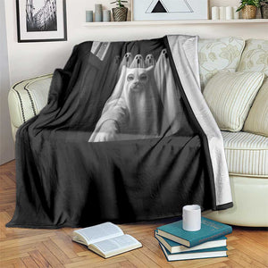 Funny Ghost Cat Halloween Meme Throw Blanket TS14 Print Your Wear