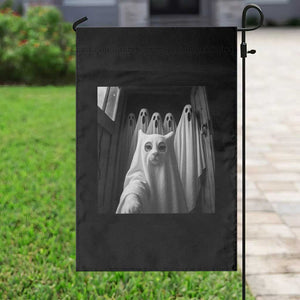 Funny Ghost Cat Halloween Meme Garden Flag TS14 Print Your Wear