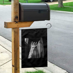 Funny Ghost Cat Halloween Meme Garden Flag TS14 Print Your Wear