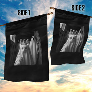 Funny Ghost Cat Halloween Meme Garden Flag TS14 Print Your Wear